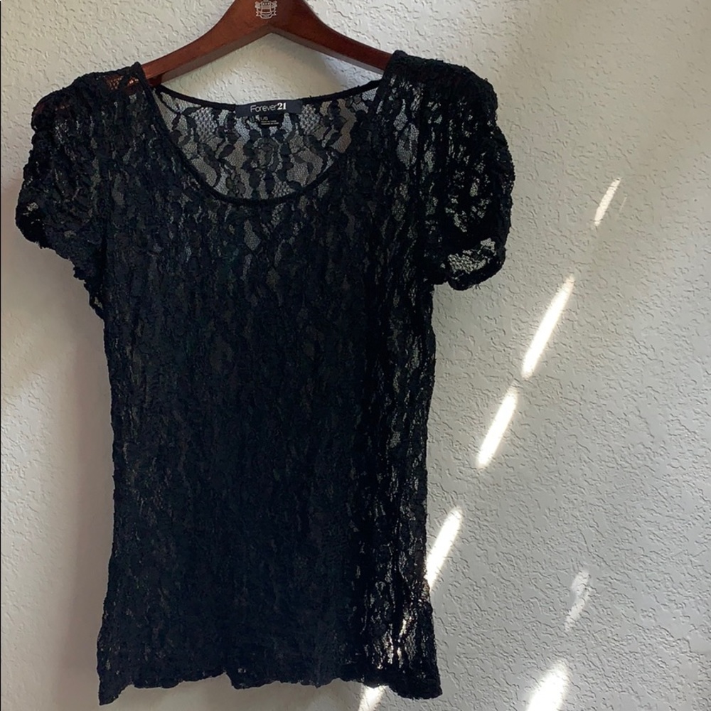 Forever 21 black lace top